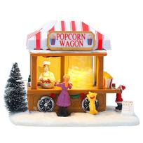 LED Christmas Music Popcorn House Christmas Village Popcorn House Christmas Scene Village House Ornaments Christmas Home Decor China Mainland yellow