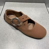 Cowhide version~ Korean cross-buckle strap round head shallow mouth flat-bottomed ballet shoes women's autumn Mary Jane single shoes 35