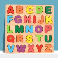 Kids Cognitive Alphabetic Arithmetic Number Geometric Shapes Wooden Puzzle Montessori Learning Educational Game Toy Children Toy blue