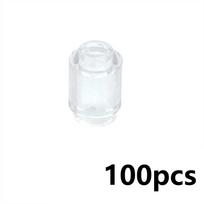 100Pcs Transparent round Open Stud Building Blocks 1x1 High-Tech Compatible Educational Particle Toy for Kids House Brick Gift