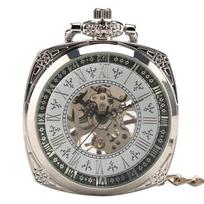 Elegant Engraving Hand Wind Mechanical Pocket Watch Chain Pendant Vintage Style Creative Watches Men Clock Accessories Gifts sidabras