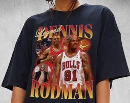 Dennis Rodman T-Shirt 90s Inspired Vintage Shirt Vintage Bootleg Classic Graphic Tee Vintage Classic Retro Shirt XL brown