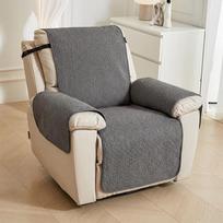 Vienos spalvos vilnos audinio neslystantis elektrinės kėdės užvalkalas, universalus paprastas vienvietės sofos-reklainerio užvalkalas Sectional&55cm*196cm tamsios kavos spalvos