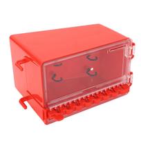 Lockout Tagout Box Portable Wall Mount Group Lock 8 Hole Key Station with Transparent Panel ABS+PC brown