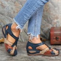 Lollita Ortopediniai Plus Sandalai PU Oda Retro Arkos Atrama Patogūs Apvalūs Pirštai Sandalai Moterims Pirštų Apsaugos Dizainas 41 gray