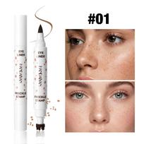 Dual-Ended Freckle Pen and Eyeliner, Seven-Point Freckle Stamp Waterproof Natural Fake Freckle Makeup Tool, Long-Lasting Multifunctional Cosmetics 1# beige