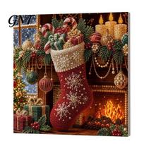 Relaxing Craft Projects for Adults Christmas Faux Pearl Art Kit, DIY Snowman Painting 3D Winter Themed Canvas Wall Xmas Scenes Crafting Project E brown