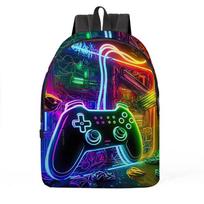 Game Controller Print Airplane Bags for Boy and Girls Best Gifts Large Capacity 2D Flat Cartoon School Backpack for Children