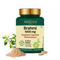 VAHDAM Brahmi Capsules 1000mg | Bacopa Monnieri for Memory, Focus & Cognitive Performance | Dual Extract: Whole Herb + 20% Saponins Standardised