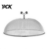 Fine Mesh Food Net for Dust Protection Stainless Steel Cover with Handle, Insect Control Tents Picnics Tent, Durable Dome Guard Plates And Serving 24cm gray