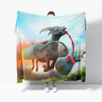Goat Simulator Be funny Flannel Blanket for Sofa Decoration Trick hilarious play pranks Throw Blankets For Bed Size: 75*100cm, Weight: 230 GSM gray