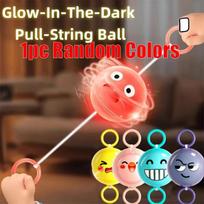 Rotating Flash Flying Ball Toy Rotating Cable Toy LED Light Luminous Leisure Stress Relief Toy Gift  Reward 51mm