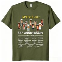 Unisex 54th 55th Anniversary Mash Distressed Logo T Shirt Classic TV Show 4077 Vintage Fan Casu XXL black