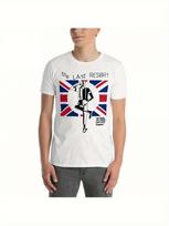 Men'S Vintage 80s UK Flag Punk Rock T-Shirt - The Last RESORT Retro Band Graphic Tee wi L white
