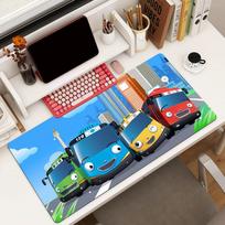 Cartoon Tayo The L-little Bus Mouse Pad Square Office Gaming Desk Mat Waterproof Non-Slip Rubber Decorative 30cmx60cm(11.8x23.6inch) blue