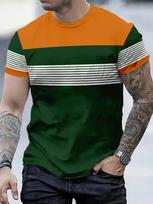 Summer Essential! Men's Striped Short Sleeve T-Shirt S black