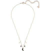 Swarovski Duo Moon Necklace Black Rose Gold Plating 5429737 white