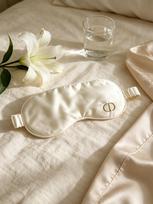 DIOR Satin Sleep Eye Mask,Soft Shading‑Blocking Eye Cover,Elastic Strap Comfortable Sleeping Blindfold for Travel Nap Night Rest balta