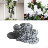 Artificial Landscape Rock Aquarium Decor Artwork Artistic Portable Ornament Garden Faux for 22x17x15 cm gray