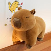 Plush toy doll Kapibara doll Internet celebrity capybara throw pillow cute party version Kapibara birthday gift 30cm brown