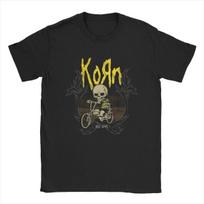 Men Korn Gritty Logo Music T Shirts American Singer Rock Band Cotton Tops Cool Short Sleeve Crew Neck Tee Original T-Shirts S gray