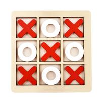 Wooden XO Tic-Tac-Toe: Kids' Educational Logic Training Game for Two Players orange