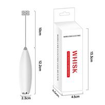 Rechargeable Electric Milk Frother and Mixer Battery-Powered Frother white