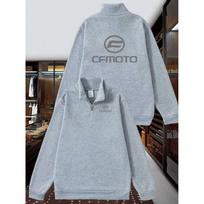 Men's Loose Round Neck Half Zip Sweatshirt - Geometric Printed Winter Sweater, Machine Washable Casual Suitable for City and Gym Wear S gray