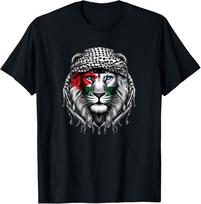 Time of Palestine Lion Keffiyeh Unisex T-Shirt XXL gray