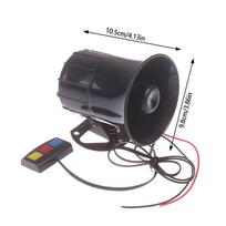 Garsus trigubo tono sirenos ragas automobiliams ir motociklams, gaisrinės ir policijos nuolatiniam naudojimui, 12V, 115dB black