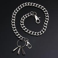Metal Key Chains Clip Punk Rock Thick chain  Pant Jean Keychain  Biker Link Wallet Chain Belt black