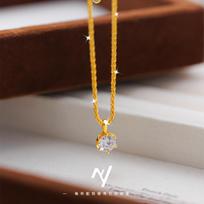 Luxury 24K 9999 Pure Gold Real Gold Caterpillar Necklace Women's Clavicle Chain Gift auksas