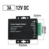 DC 12V Durų prieigos kontrolės sistemos jungiklio maitinimo šaltinis 3A 5A AC 100~240V elektrinei spynai, RFID pirštų atspaudų prieigos kontrolės sistemai black