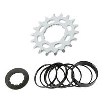 16T 18T Single Speed Cogs Conversion Kits for Multiple Speed Bikes, Single Speed Cassettes with Spacer and Locking Rings white