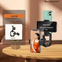 Multifunctional Mobile Teleprompter & Video Stand with Dual-Sided Phone Clip white