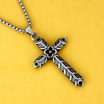 Antique Titanium Steel Viking Cross Necklace For Men Fade Resistant Durable Pendant Jewelry Gift