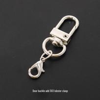 Gold Lobster Clasp Keychain with U-Shaped Dog Buckle - DIY Jewelry Bag Pendant Accessory black