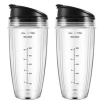 A18Z-24OZ Replacement Cups Compatible For Ninja Nutri BN401, BN701, SS101, BN400, BN800, BN801 Blender gray