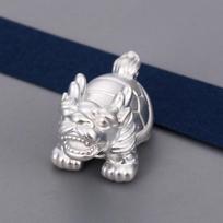 S999 Sterling Silver Dragon Turtle Beads for DIY Woven Jewelry