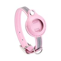 Leather Pet Adjustable Collars for Airtag Location Tracker Dog Cat Anti-lost Reflective Protection Case for Airtags Collar