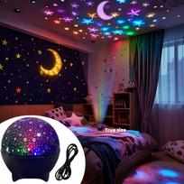 1Pc Starry Sky Projection Ambient Light Northern Lights Water Ripple Star Xuan Night Light Colorful Projection Little Magic Ball brown