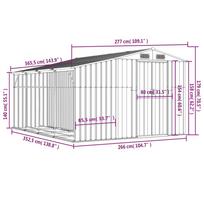 Garden Shed Light Brown 277x365.5x179 cm Galvanized Steel