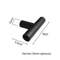 1/5Pcs Black Pipe Connector DIY Shelf Tent Fixed Connector Fittings I.D 16mm ABS Plastic Tee Four Way Elbow Straight Joint