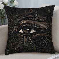 Senovės Egiptas Anubis Pagalvės užvalkalas Trumpas pliušas Sofa Dekoratyvinė Dovana Namų Spausdinimas Pagalvėlė Svetainės Ir Miegamojo Dekoratyvinis Peach skin 18*18(CM)-1Pcs brown