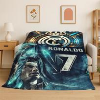 CR7 Goat R-Ronaldo Football Star Flannel Blanket Soft Warm Throw Blanket for Bedroom Living Room Bed Travel Camping Picnic Kid 75x90cm black