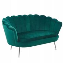 Žalios spalvos 2 vietų sofa svetainei, apmušta Furnitex veliūru