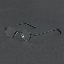 56948 Top Quality Retro Pure Titanium Glasses Frame Lady Trend Small Size Round Optical Eyeglass Frame Men Fashion Clear Eyewear Original Lenses black