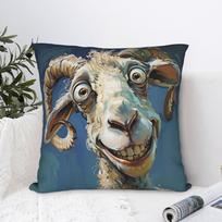 Funny Goat Pillowcases  Funny Pillow Case For Living Room Bed Chair Print Pillow Cover 30X30CM gray