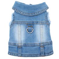 Cool Dog Jean Jacket Vest with D-Ring Blue Denim Dogs Outfits for Small Medium Dogs Puppy Harness Chihuahua Coat for Walking (Blue,M) mėlyna