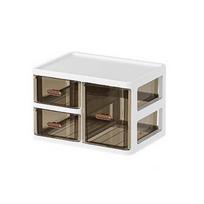 Display Rack Cosmetic Storage Box Dust-proof Skin Care Products Shelf  Stationery Flat 2 Layers white